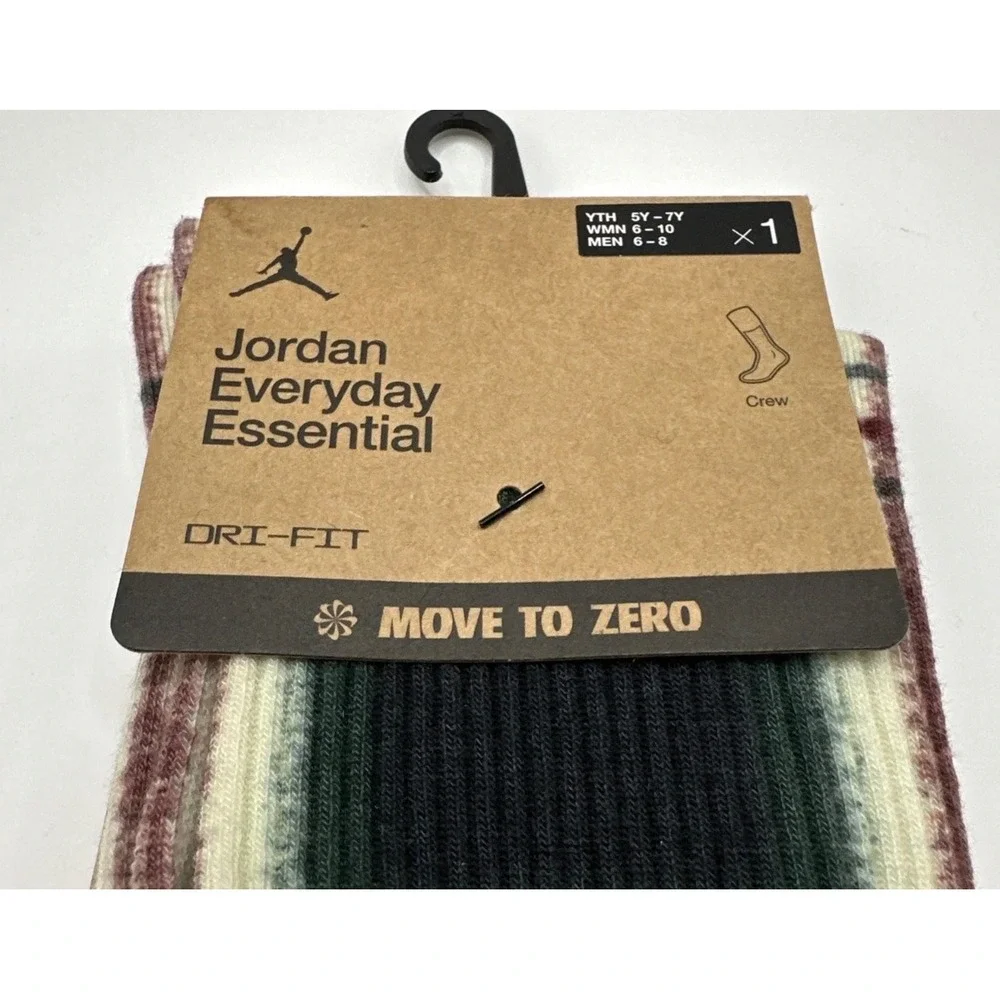 Jordan Everyday Essential Mens 6-8 Multicolor Excellent Dri-Fit Crew Plaid